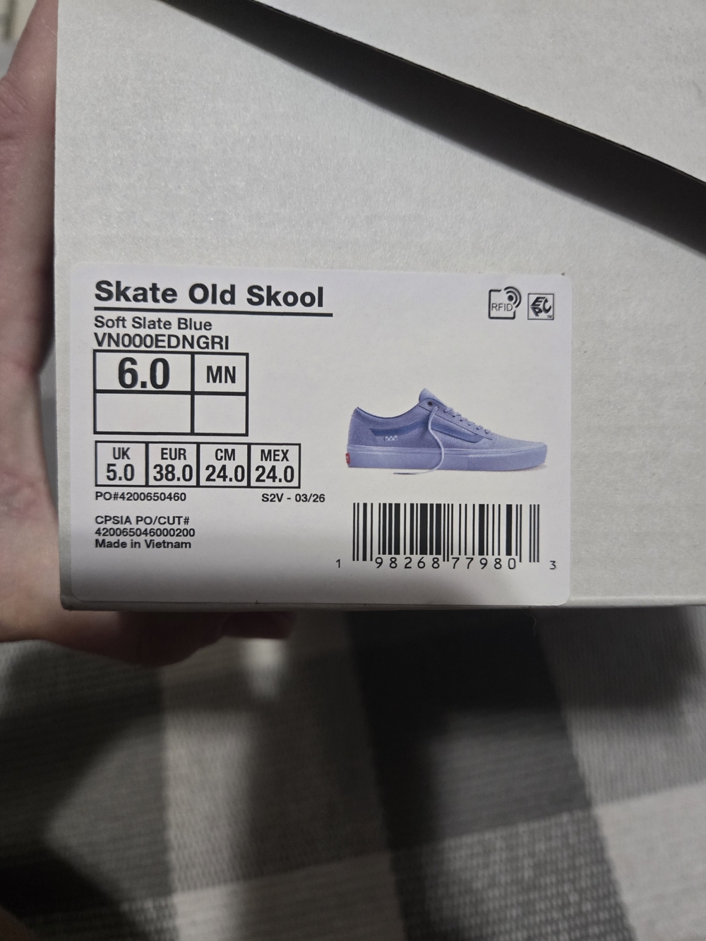 Vans Old Skool Low Top Sneakers in Light Blue - Women's 7.5, Men's 6 - Picture 2 of 7